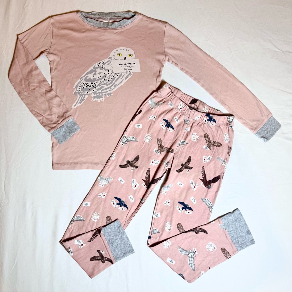 Mini Boden Harry Potter Pajama Set Girls 10 Y Hedwig Owls 2-Piece Cotton Spring